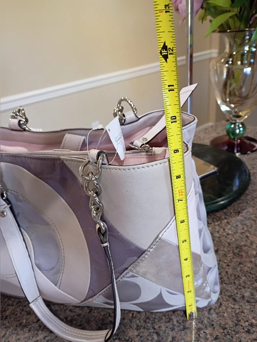 NWT Coach ParchWork Inlaid Shimmer Blush Gray